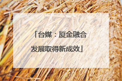 台媒：厦金融合发展取得新成效