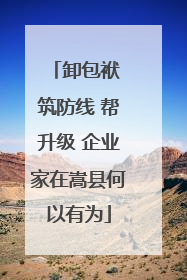 卸包袱 筑防线 帮升级 企业家在嵩县何以有为