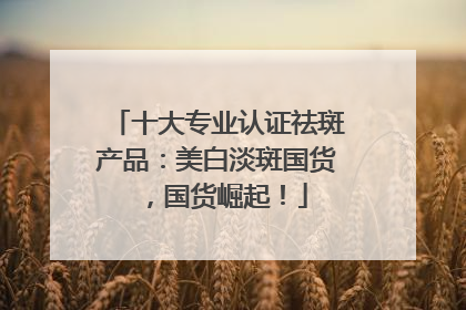 十大专业认证祛斑产品：美白淡斑国货，国货崛起！