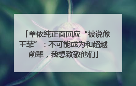 单依纯正面回应“被说像王菲”：不可能成为和超越前辈，我想致敬他们