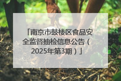 南京市鼓楼区食品安全监督抽检信息公告（2025年第3期）