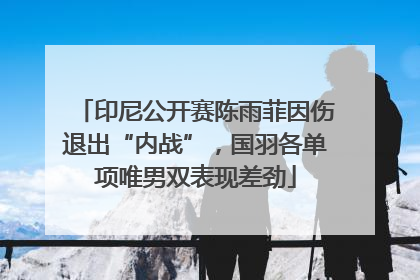 印尼公开赛陈雨菲因伤退出“内战”，国羽各单项唯男双表现差劲
