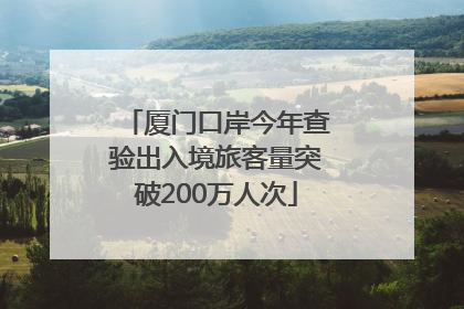 厦门口岸今年查验出入境旅客量突破200万人次
