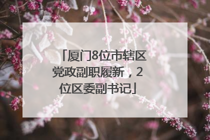 厦门8位市辖区党政副职履新，2位区委副书记