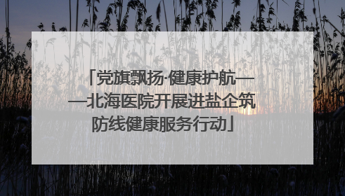 党旗飘扬·健康护航——北海医院开展进盐企筑防线健康服务行动