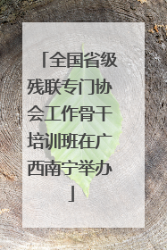 全国省级残联专门协会工作骨干培训班在广西南宁举办