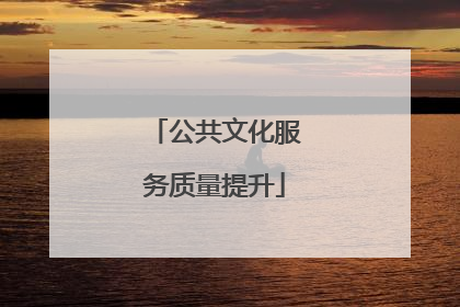 公共文化服务质量提升