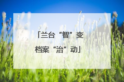 兰台“智”变 档案“治”动