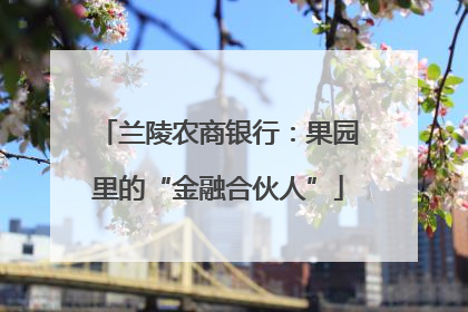 兰陵农商银行：果园里的“金融合伙人”