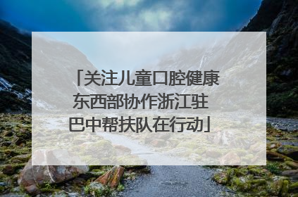 关注儿童口腔健康 东西部协作浙江驻巴中帮扶队在行动