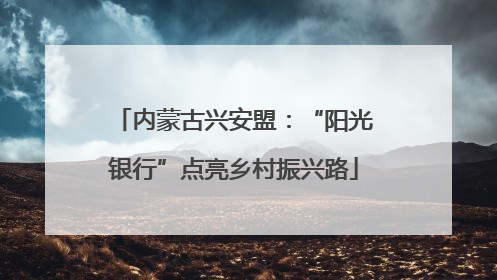 内蒙古兴安盟：“阳光银行”点亮乡村振兴路