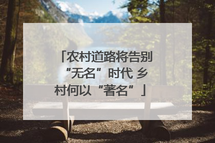 农村道路将告别“无名”时代 乡村何以“著名”