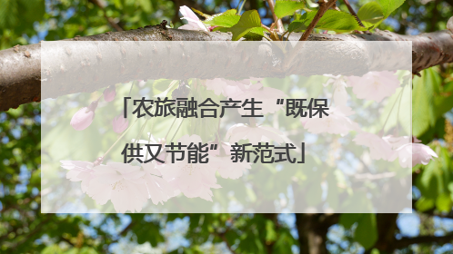 农旅融合产生“既保供又节能”新范式
