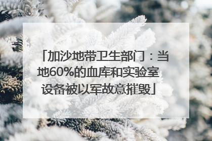 加沙地带卫生部门：当地60%的血库和实验室设备被以军故意摧毁