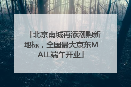 北京南城再添潮购新地标，全国最大京东MALL端午开业