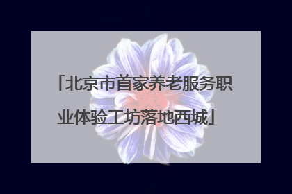 北京市首家养老服务职业体验工坊落地西城