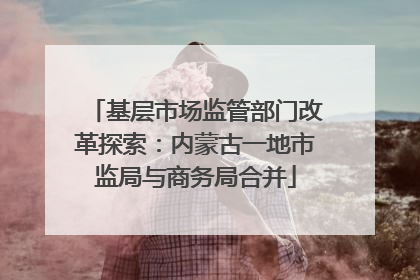 基层市场监管部门改革探索：内蒙古一地市监局与商务局合并