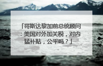 哥斯达黎加前总统顾问：美国对外加关税，对内猛补贴，公平吗？
