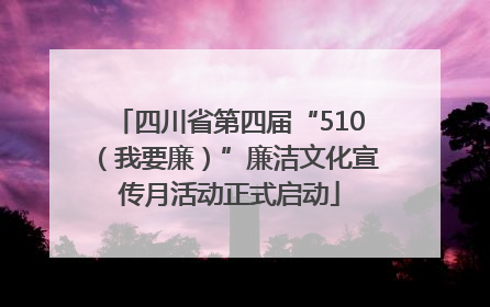 四川省第四届“510（我要廉）”廉洁文化宣传月活动正式启动