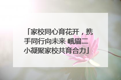 家校同心育花开，携手同行向未来 峨眉二小凝聚家校共育合力