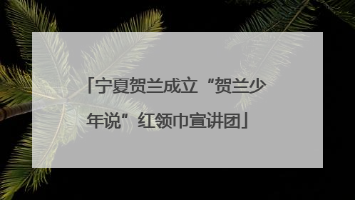 宁夏贺兰成立“贺兰少年说”红领巾宣讲团