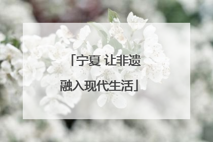 宁夏 让非遗融入现代生活