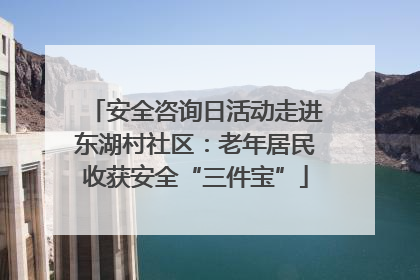 安全咨询日活动走进东湖村社区：老年居民收获安全“三件宝”