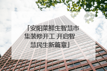 安阳菜鲜生智慧市集装修开工 开启智慧民生新篇章