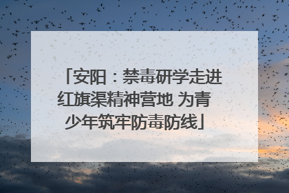 安阳：禁毒研学走进红旗渠精神营地 为青少年筑牢防毒防线