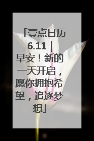 壹点日历6.11｜早安！新的一天开启，愿你拥抱希望，追逐梦想