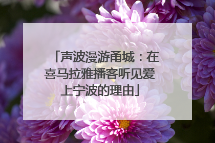 声波漫游甬城：在喜马拉雅播客听见爱上宁波的理由