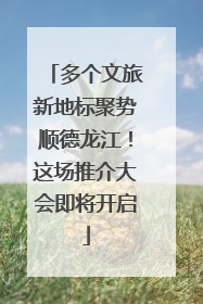 多个文旅新地标聚势顺德龙江！这场推介大会即将开启