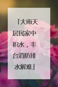 大雨天居民家中积水，丰台消防排水解难