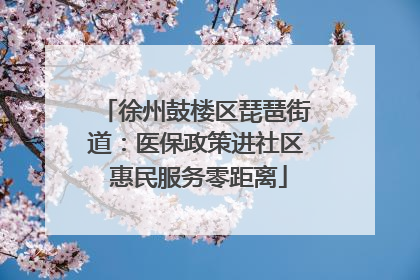 徐州鼓楼区琵琶街道：医保政策进社区 惠民服务零距离