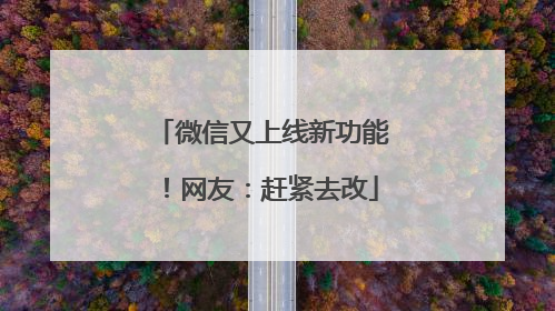 微信又上线新功能！网友：赶紧去改