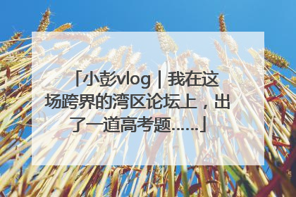 小彭vlog｜我在这场跨界的湾区论坛上，出了一道高考题……