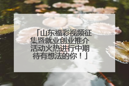 山东福彩视频征集暨就业创业推介活动火热进行中期待有想法的你！