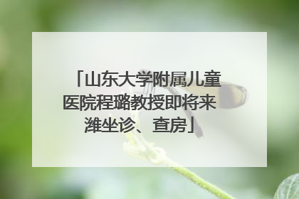山东大学附属儿童医院程璐教授即将来潍坐诊、查房