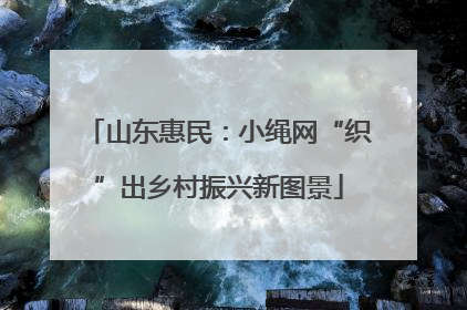 山东惠民：小绳网“织”出乡村振兴新图景
