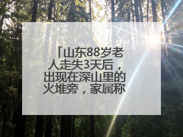 山东88岁老人走失3天后，出现在深山里的火堆旁，家属称老人已无大碍