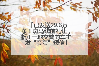 已发送29.6万条！斑马线前礼让，浙江一地交警向车主发“夸夸”短信