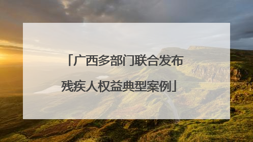 广西多部门联合发布残疾人权益典型案例