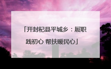 开封杞县平城乡：履职践初心 帮扶暖民心