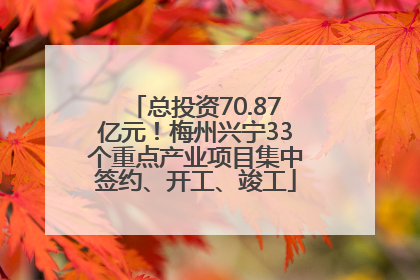 总投资70.87亿元！梅州兴宁33个重点产业项目集中签约、开工、竣工