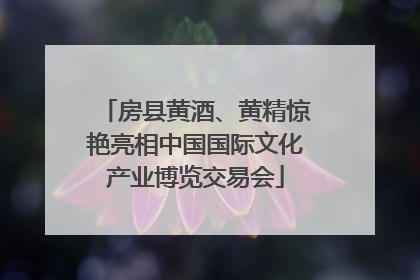 房县黄酒、黄精惊艳亮相中国国际文化产业博览交易会