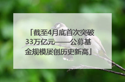 截至4月底首次突破33万亿元——公募基金规模屡创历史新高
