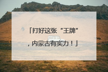 打好这张“王牌”，内蒙古有实力！