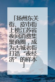 扬州东关街、皮市街上榜江苏省夜间消费集聚商圈，成为古城老街打造“夜经济”的样本