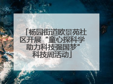 杨园街道欧景苑社区开展“童心探科学 助力科技强国梦”科技周活动