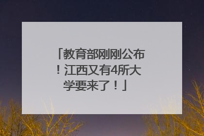 教育部刚刚公布！江西又有4所大学要来了！